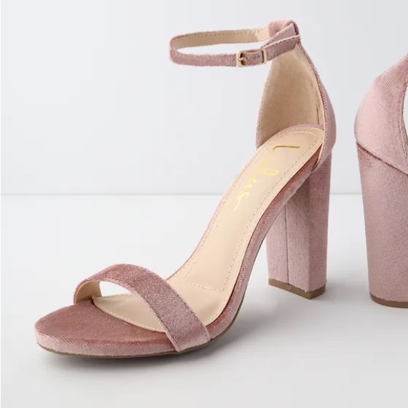NEW Lulus Taylor Mauve pink Velvet Ankle Strap Heels 4” - Picture 8 of 16